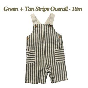Green + Tan Stripe Overall - 18m - Carter's